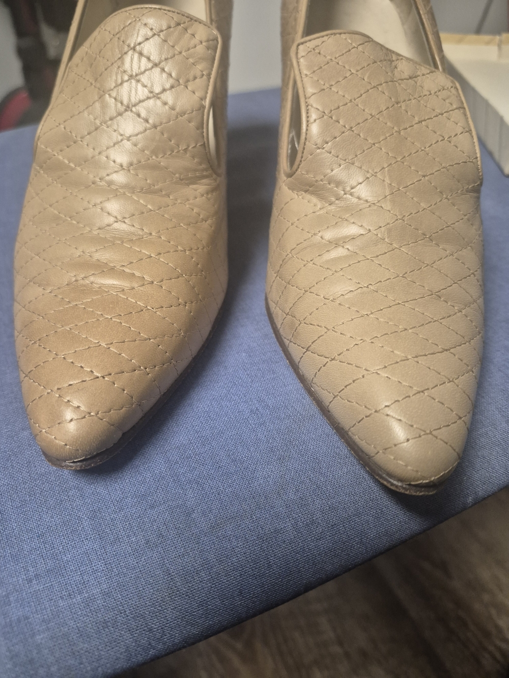 Bally Vintage Tan Quilted Leather High-Vamp Loafer Heels Old Money Corporate - Picture 10 of 12